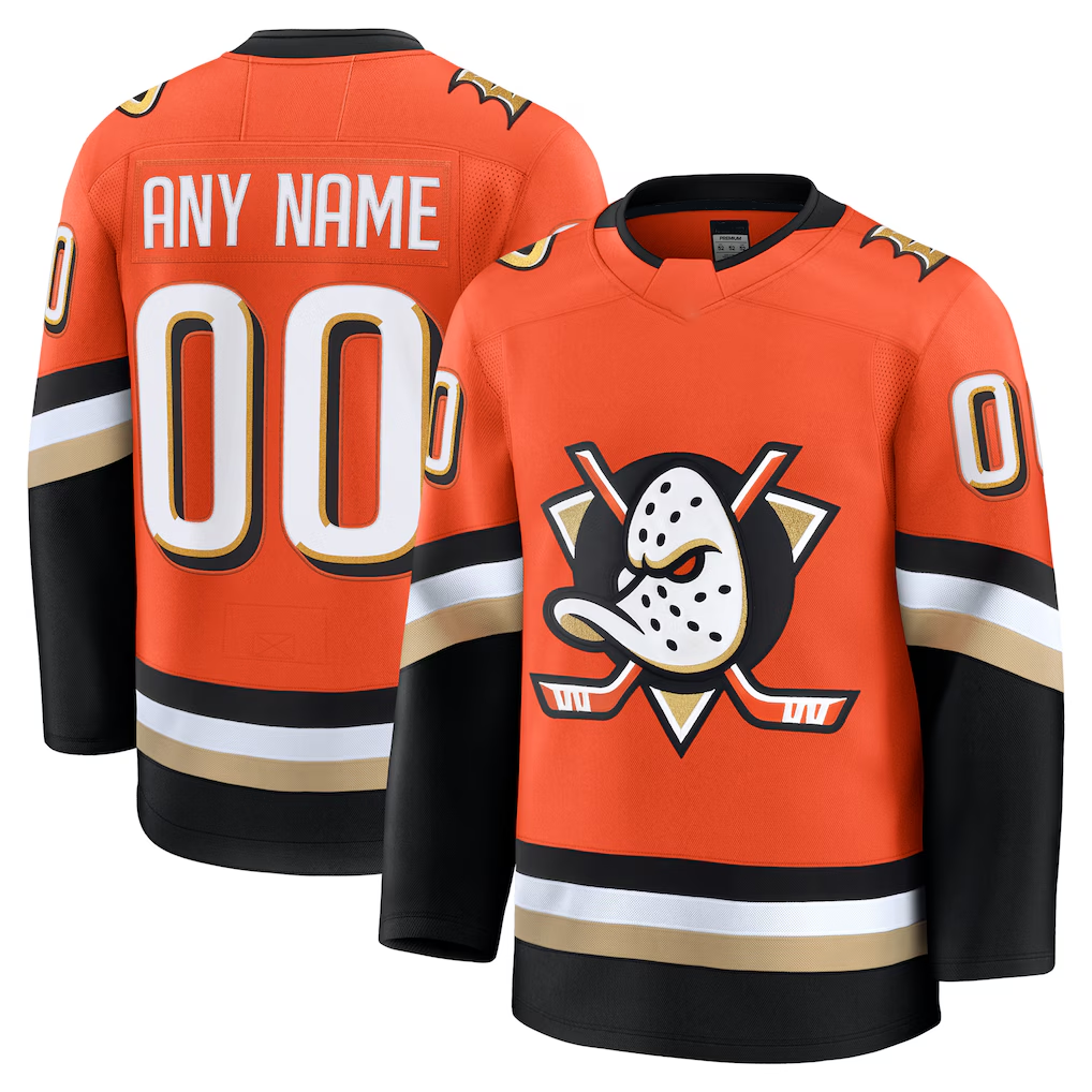 Odoa Custom A.Ducks Orange Home Premium Jerseys