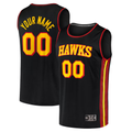 Odoa Custom A.Hawks Black Fast Break Replica Jerseys - Statement Edition