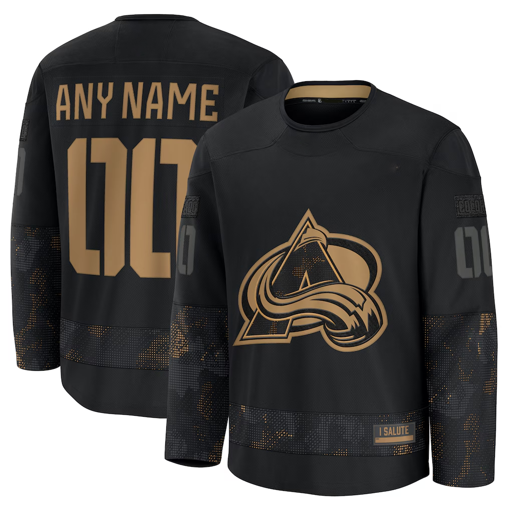 Odoa Custom C.Avalanche Black 2024 Military Appreciation Practice Jerseys